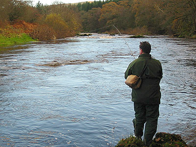 Fishing on the River Nith, near Newark Farm, Sanquhar